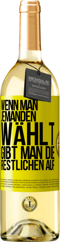 «Wenn man jemanden wählt, gibt man die Restlichen auf» WHITE Ausgabe