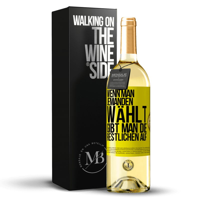 29,95 € Kostenloser Versand | Weißwein WHITE Ausgabe Wenn man jemanden wählt, gibt man die Restlichen auf Gelbes Etikett. Anpassbares Etikett Junger Wein Ernte 2023 Verdejo