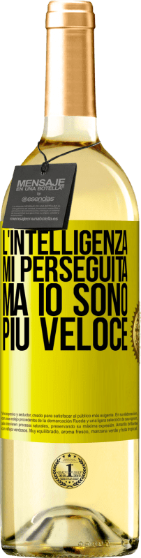 29,95 € | Vino bianco Edizione WHITE L'intelligenza mi perseguita, ma io sono più veloce Etichetta Gialla. Etichetta personalizzabile Vino giovane Raccogliere 2024 Verdejo