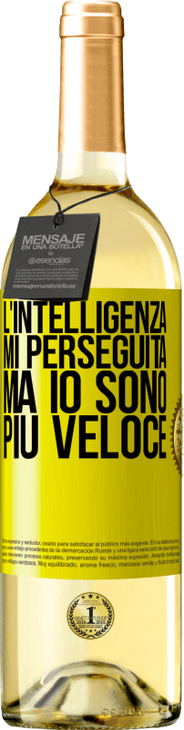 29,95 € | Vino bianco Edizione WHITE L'intelligenza mi perseguita, ma io sono più veloce Etichetta Gialla. Etichetta personalizzabile Vino giovane Raccogliere 2025 Verdejo