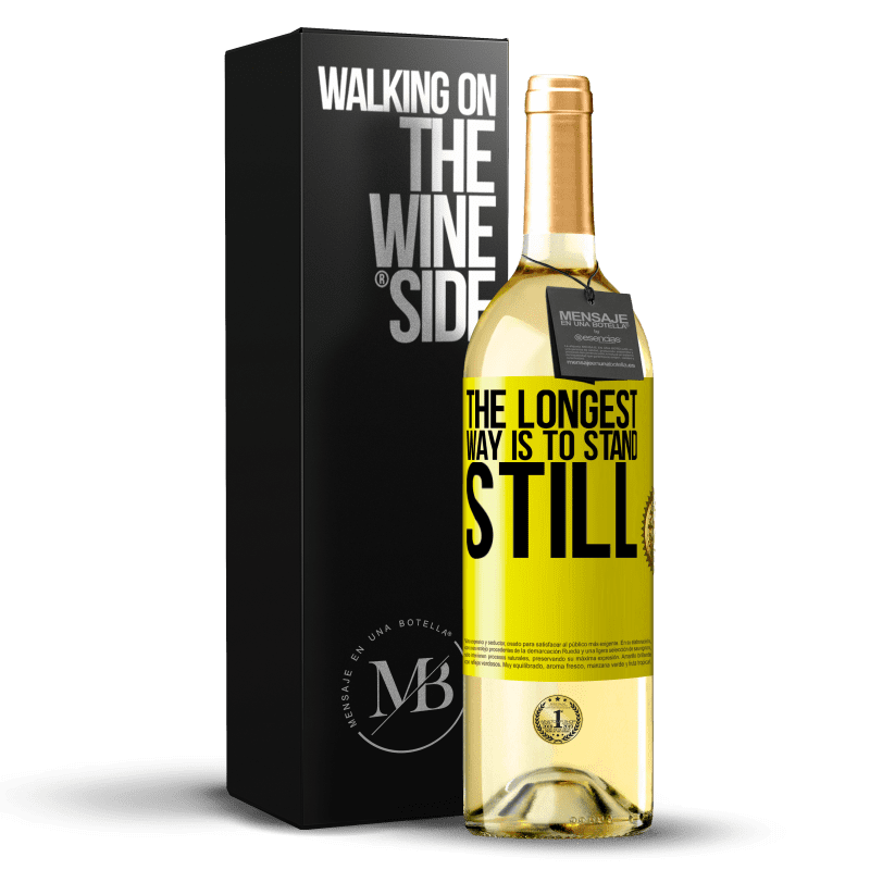 29,95 € Free Shipping | White Wine WHITE Edition The longest way is to stand still Yellow Label. Customizable label Young wine Harvest 2024 Verdejo