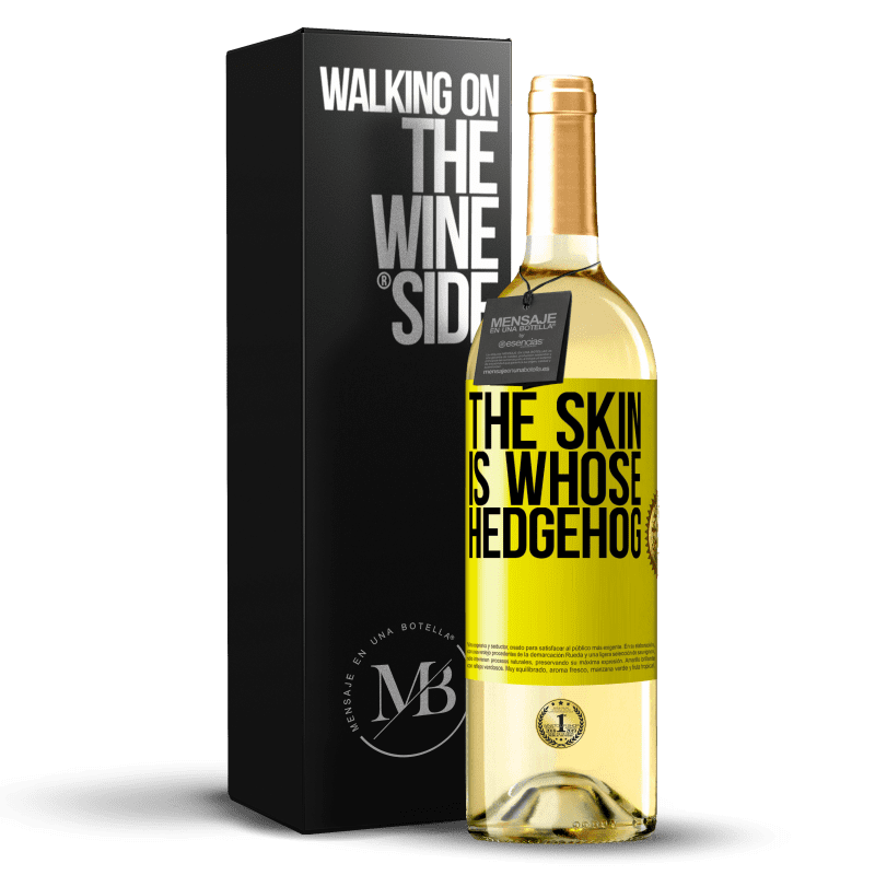 29,95 € 送料無料 | 白ワイン WHITEエディション 肌はハリネズミです 黄色のラベル. カスタマイズ可能なラベル 若いワイン 収穫 2023 Verdejo