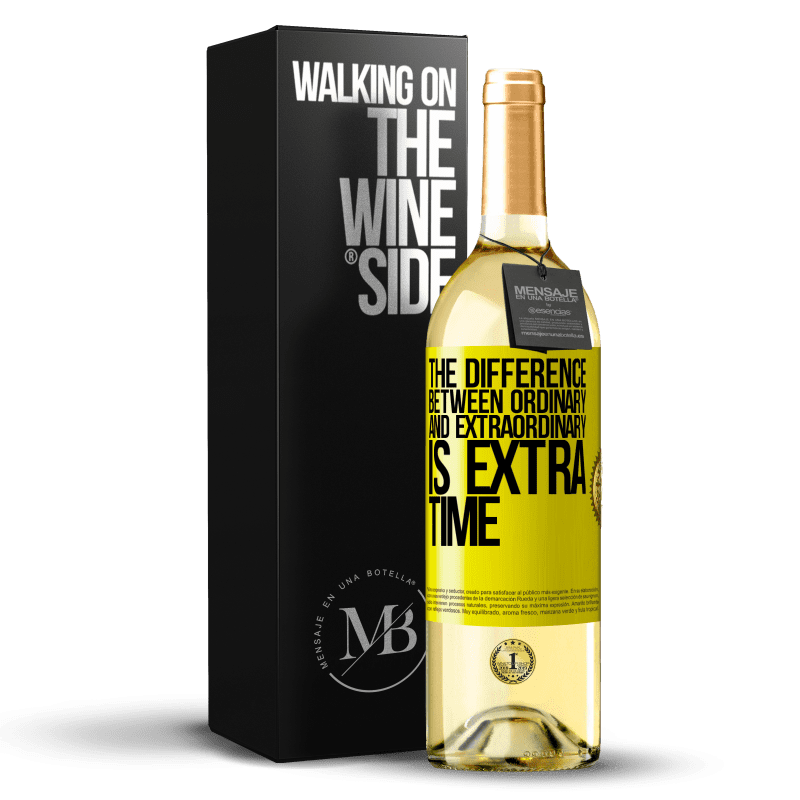 29,95 € Free Shipping | White Wine WHITE Edition The difference between ordinary and extraordinary is EXTRA time Yellow Label. Customizable label Young wine Harvest 2024 Verdejo