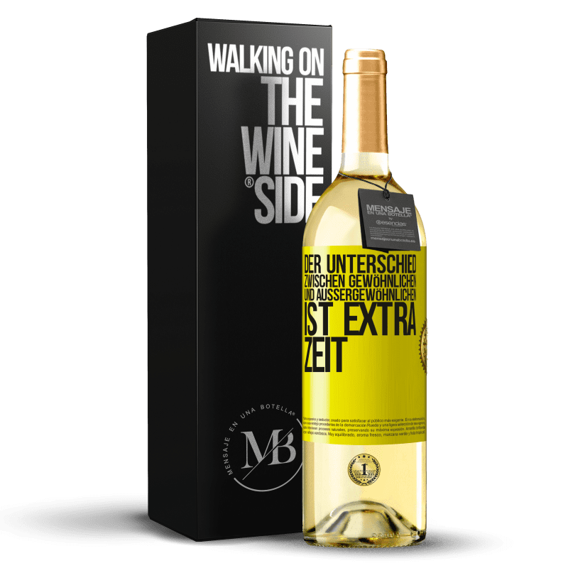 29,95 € Kostenloser Versand | Weißwein WHITE Ausgabe Der Unterschied zwischen gewöhnlichen und außergewöhnlichen ist EXTRA Zeit Gelbes Etikett. Anpassbares Etikett Junger Wein Ernte 2023 Verdejo