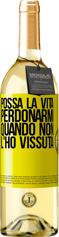 29,95 € | Vino bianco Edizione WHITE Possa la vita perdonarmi quando non l'ho vissuta Etichetta Gialla. Etichetta personalizzabile Vino giovane Raccogliere 2024 Verdejo