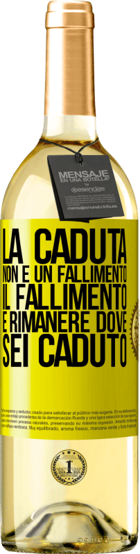 29,95 € | Vino bianco Edizione WHITE La caduta non è un fallimento. Il fallimento è rimanere dove sei caduto Etichetta Gialla. Etichetta personalizzabile Vino giovane Raccogliere 2024 Verdejo