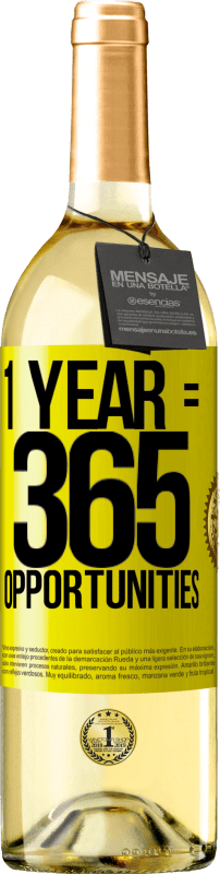 29,95 € | White Wine WHITE Edition 1 year 365 opportunities Yellow Label. Customizable label Young wine Harvest 2023 Verdejo