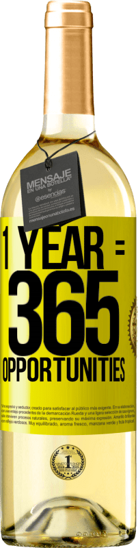 29,95 € | Vino bianco Edizione WHITE 1 year 365 opportunities Etichetta Gialla. Etichetta personalizzabile Vino giovane Raccogliere 2025 Verdejo