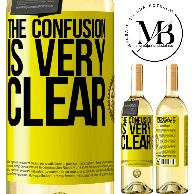29,95 € Free Shipping | White Wine WHITE Edition The confusion is very clear Yellow Label. Customizable label Young wine Harvest 2022 Verdejo