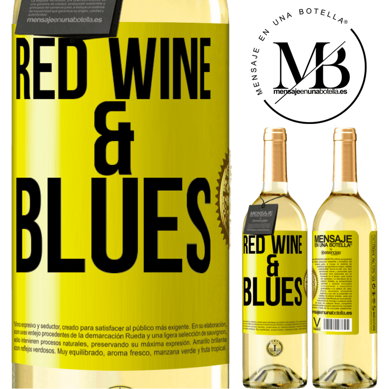 29,95 € Free Shipping | White Wine WHITE Edition Red wine & Blues Yellow Label. Customizable label Young wine Harvest 2022 Verdejo