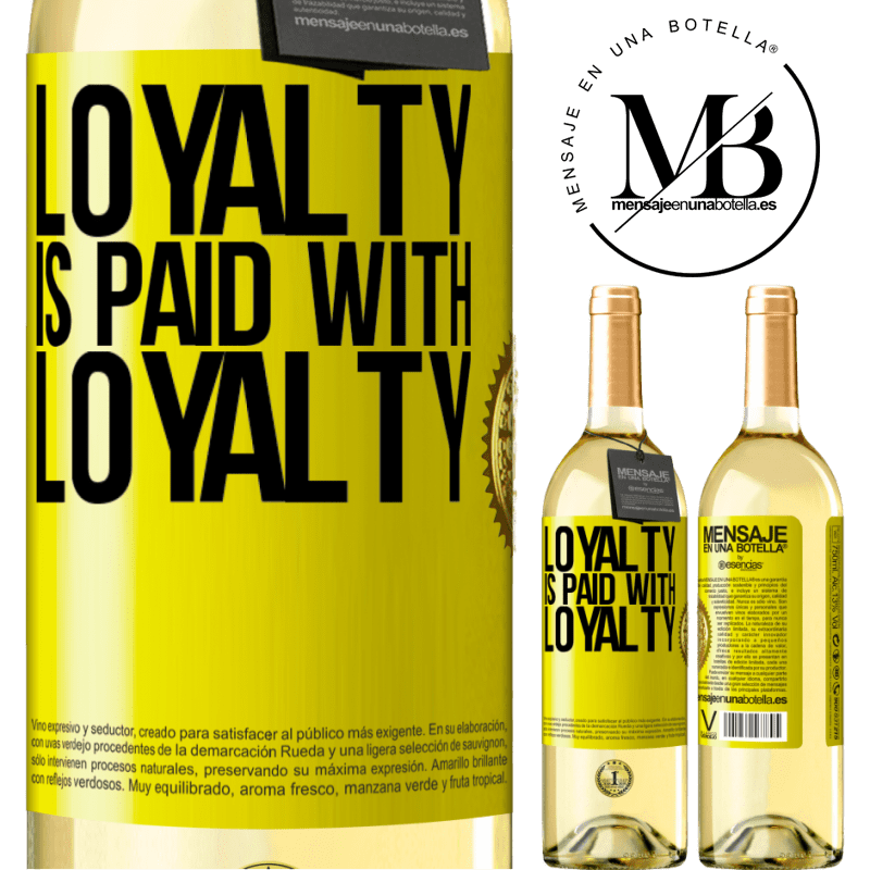 29,95 € Free Shipping | White Wine WHITE Edition Loyalty is paid with loyalty Yellow Label. Customizable label Young wine Harvest 2022 Verdejo