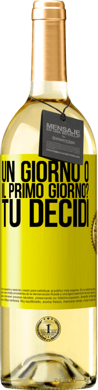 29,95 € | Vino bianco Edizione WHITE un giorno o il primo giorno? Tu decidi Etichetta Gialla. Etichetta personalizzabile Vino giovane Raccogliere 2025 Verdejo