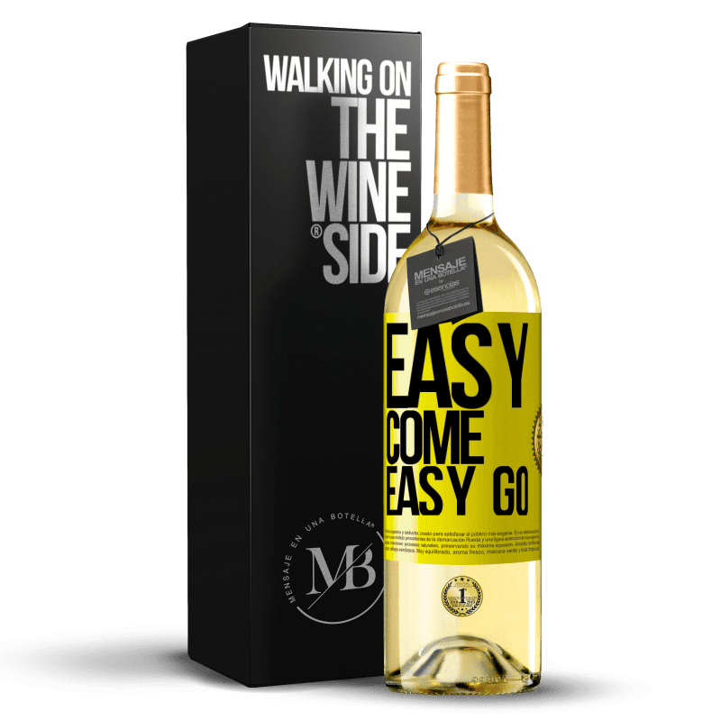 29,95 € Бесплатная доставка | Белое вино Издание WHITE Easy come, easy go Желтая этикетка. Настраиваемая этикетка Молодое вино Урожай 2023 Verdejo
