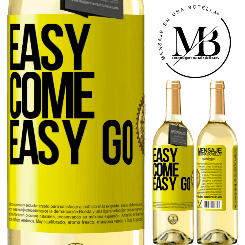 29,95 € Envoi gratuit | Vin blanc Édition WHITE Easy come, easy go Étiquette Jaune. Étiquette personnalisable Vin jeune Récolte 2022 Verdejo
