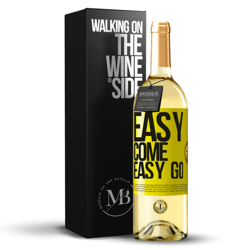 29,95 € Kostenloser Versand | Weißwein WHITE Ausgabe Easy come, easy go Gelbes Etikett. Anpassbares Etikett Junger Wein Ernte 2023 Verdejo