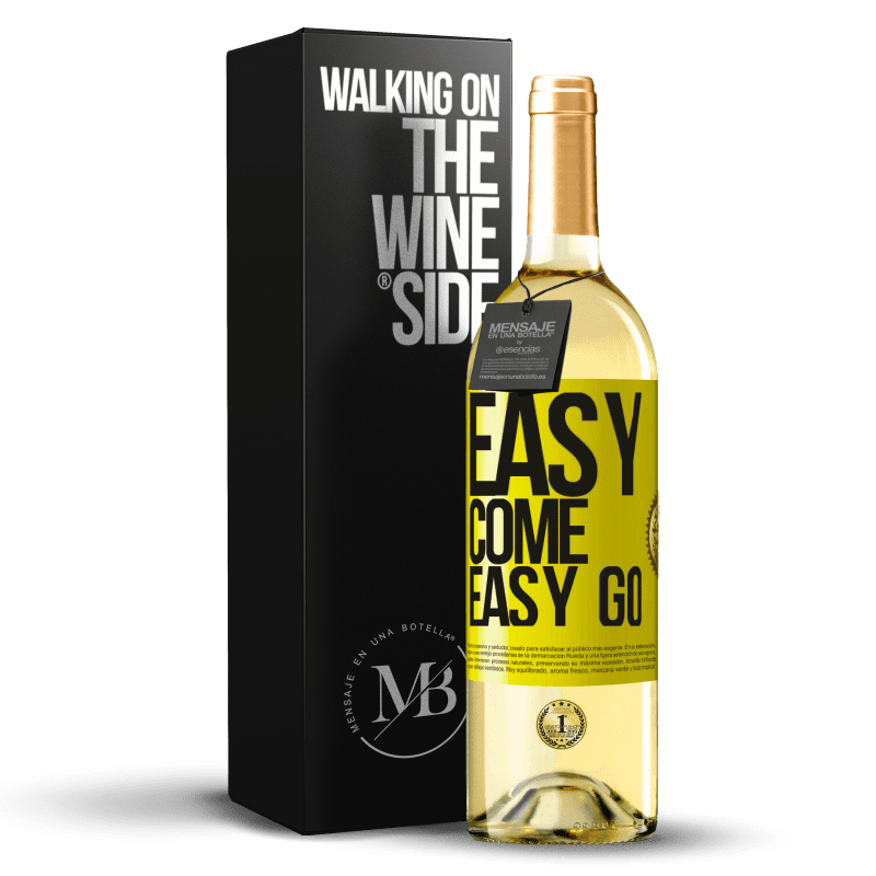 29,95 € Kostenloser Versand | Weißwein WHITE Ausgabe Easy come, easy go Gelbes Etikett. Anpassbares Etikett Junger Wein Ernte 2024 Verdejo