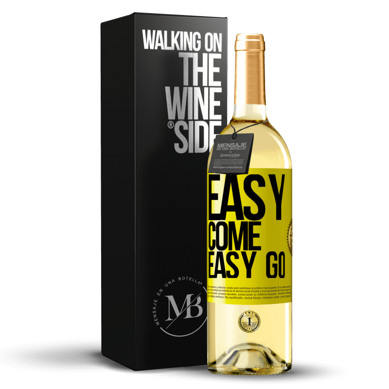 29,95 € Spedizione Gratuita | Vino bianco Edizione WHITE Easy come, easy go Etichetta Gialla. Etichetta personalizzabile Vino giovane Raccogliere 2023 Verdejo