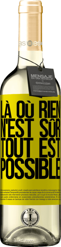 29,95 € Envoi gratuit | Vin blanc Édition WHITE Là où rien n'est sûr, tout est possible Étiquette Jaune. Étiquette personnalisable Vin jeune Récolte 2025 Verdejo