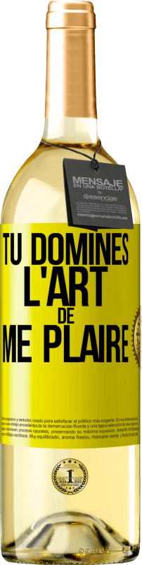 29,95 € | Vin blanc Édition WHITE Tu domines l'art de me plaire Étiquette Jaune. Étiquette personnalisable Vin jeune Récolte 2024 Verdejo