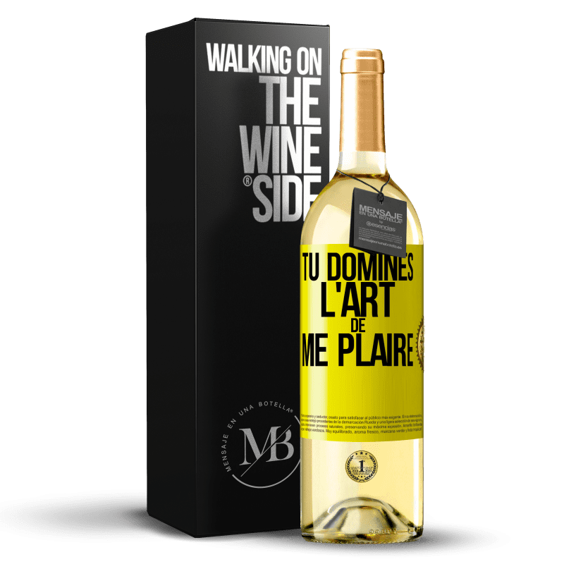 29,95 € Envoi gratuit | Vin blanc Édition WHITE Tu domines l'art de me plaire Étiquette Jaune. Étiquette personnalisable Vin jeune Récolte 2023 Verdejo
