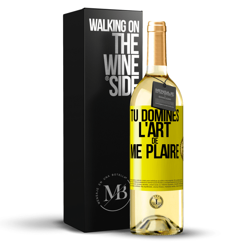 29,95 € Envoi gratuit | Vin blanc Édition WHITE Tu domines l'art de me plaire Étiquette Jaune. Étiquette personnalisable Vin jeune Récolte 2024 Verdejo