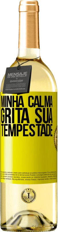 29,95 € | Vinho branco Edição WHITE Minha calma grita sua tempestade Etiqueta Amarela. Etiqueta personalizável Vinho jovem Colheita 2025 Verdejo