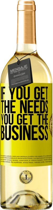 29,95 € Бесплатная доставка | Белое вино Издание WHITE Если вы получаете потребности, вы получаете бизнес Желтая этикетка. Настраиваемая этикетка Молодое вино Урожай 2025 Verdejo