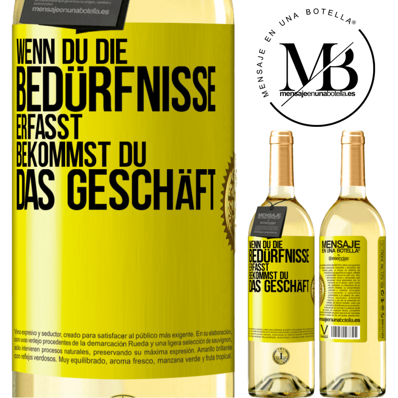 29,95 € Kostenloser Versand | Weißwein WHITE Ausgabe Wenn du die Bedürfnisse erfasst, bekommst du das Geschäft Gelbes Etikett. Anpassbares Etikett Junger Wein Ernte 2023 Verdejo