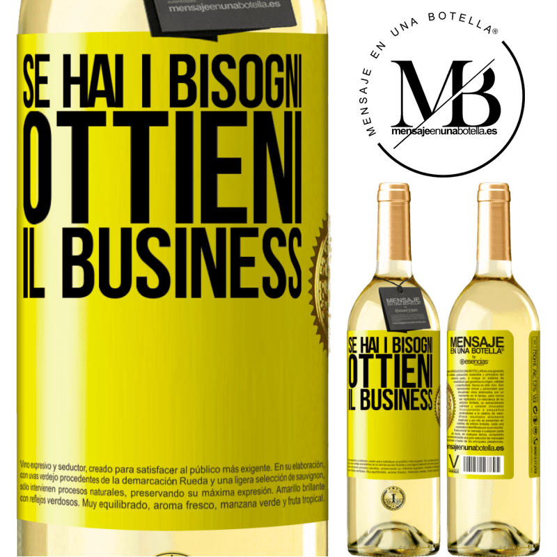 29,95 € Spedizione Gratuita | Vino bianco Edizione WHITE Se hai i bisogni, ottieni il business Etichetta Gialla. Etichetta personalizzabile Vino giovane Raccogliere 2023 Verdejo