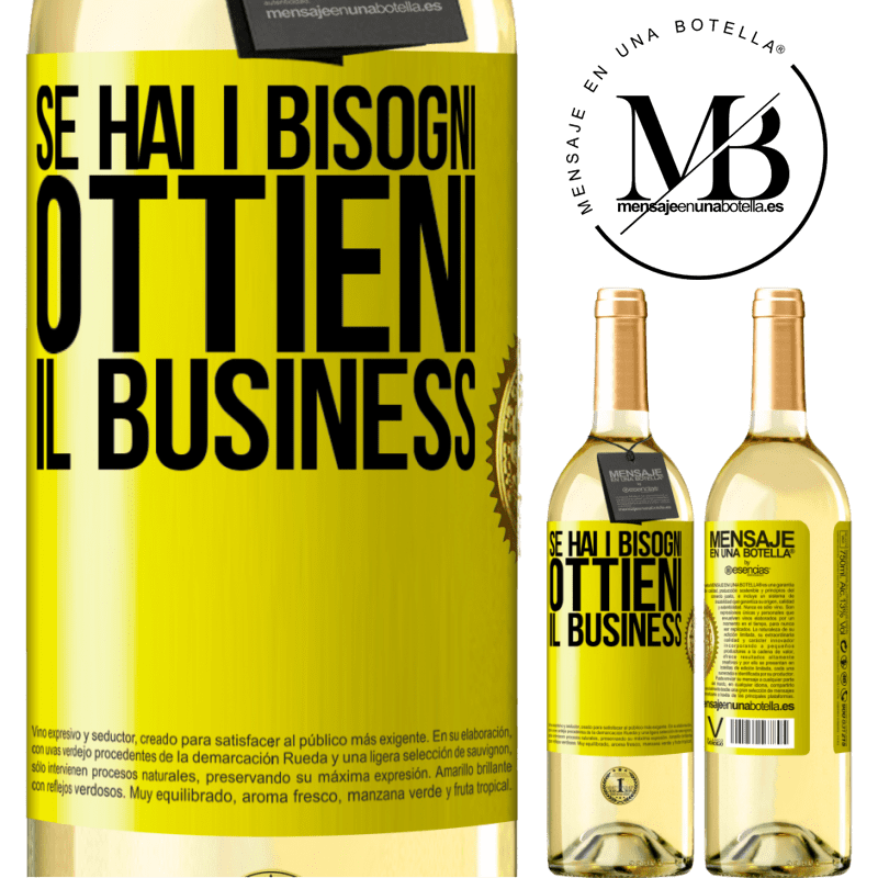 29,95 € Spedizione Gratuita | Vino bianco Edizione WHITE Se hai i bisogni, ottieni il business Etichetta Gialla. Etichetta personalizzabile Vino giovane Raccogliere 2025 Verdejo