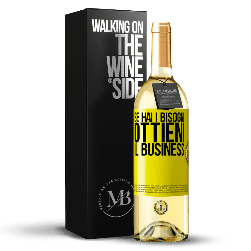 29,95 € Spedizione Gratuita | Vino bianco Edizione WHITE Se hai i bisogni, ottieni il business Etichetta Gialla. Etichetta personalizzabile Vino giovane Raccogliere 2024 Verdejo