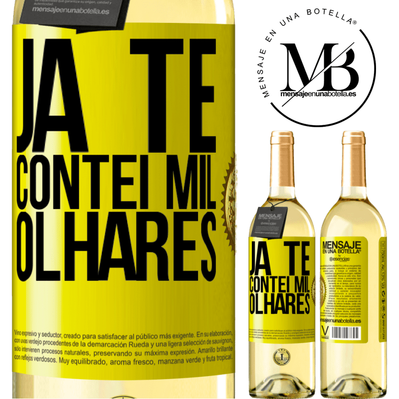 29,95 € Envio grátis | Vinho branco Edição WHITE Já te contei mil olhares Etiqueta Amarela. Etiqueta personalizável Vinho jovem Colheita 2023 Verdejo