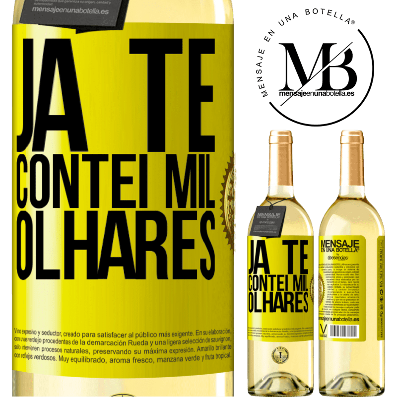 29,95 € Envio grátis | Vinho branco Edição WHITE Já te contei mil olhares Etiqueta Amarela. Etiqueta personalizável Vinho jovem Colheita 2025 Verdejo