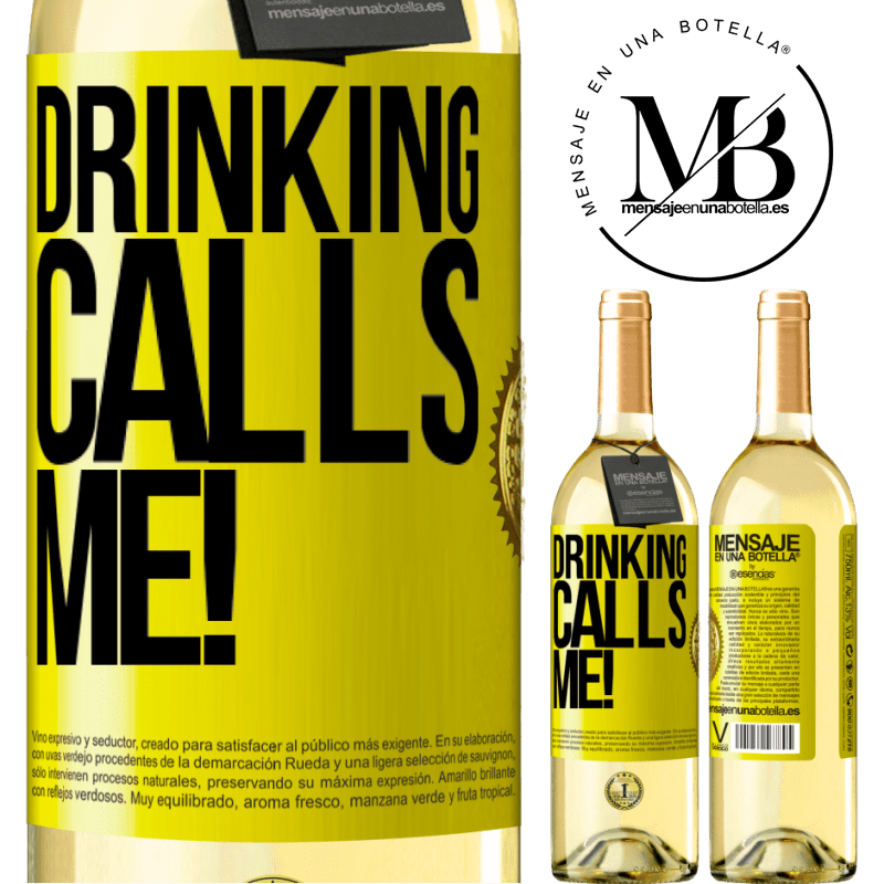 29,95 € Free Shipping | White Wine WHITE Edition drinking calls me! Yellow Label. Customizable label Young wine Harvest 2022 Verdejo