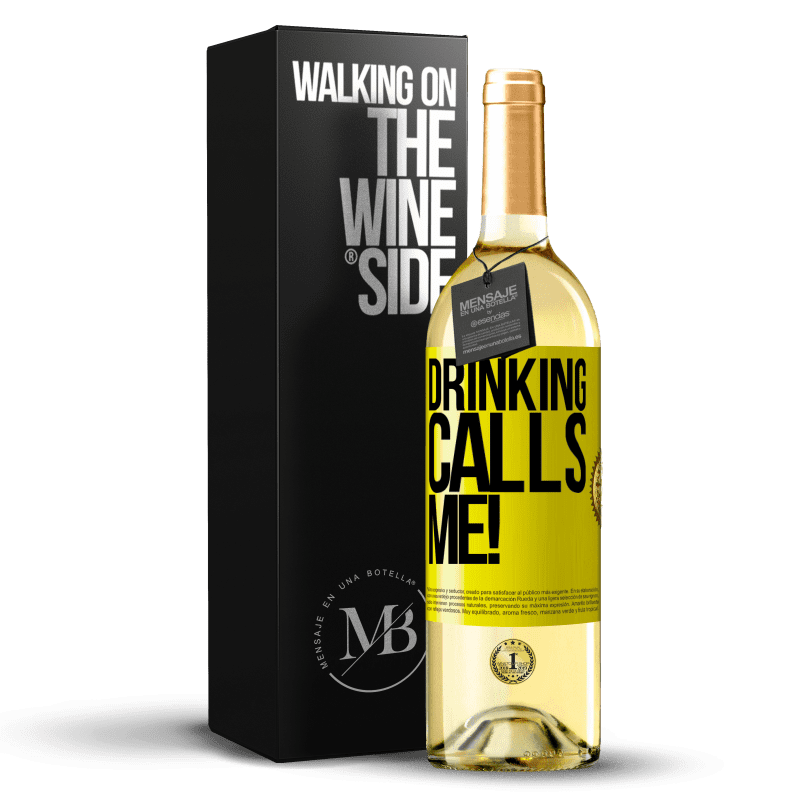 29,95 € Free Shipping | White Wine WHITE Edition drinking calls me! Yellow Label. Customizable label Young wine Harvest 2023 Verdejo
