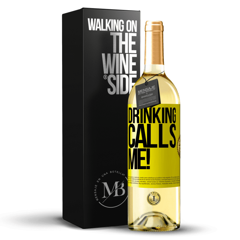 29,95 € Free Shipping | White Wine WHITE Edition drinking calls me! Yellow Label. Customizable label Young wine Harvest 2025 Verdejo