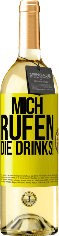 29,95 € | Weißwein WHITE Ausgabe Mich rufen die Drinks! Gelbes Etikett. Anpassbares Etikett Junger Wein Ernte 2024 Verdejo