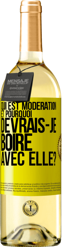 29,95 € Envoi gratuit | Vin blanc Édition WHITE Qui est modération et pourquoi devrais-je boire avec elle? Étiquette Jaune. Étiquette personnalisable Vin jeune Récolte 2024 Verdejo