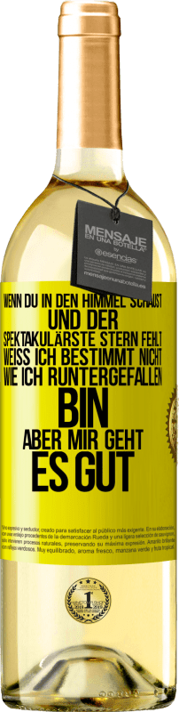 «Wenn du in den Himmel schaust und der spektakulärste Stern, fehlt weiß ich bestimmt nicht wie ich runtergefallen bin, aber mir g» WHITE Ausgabe