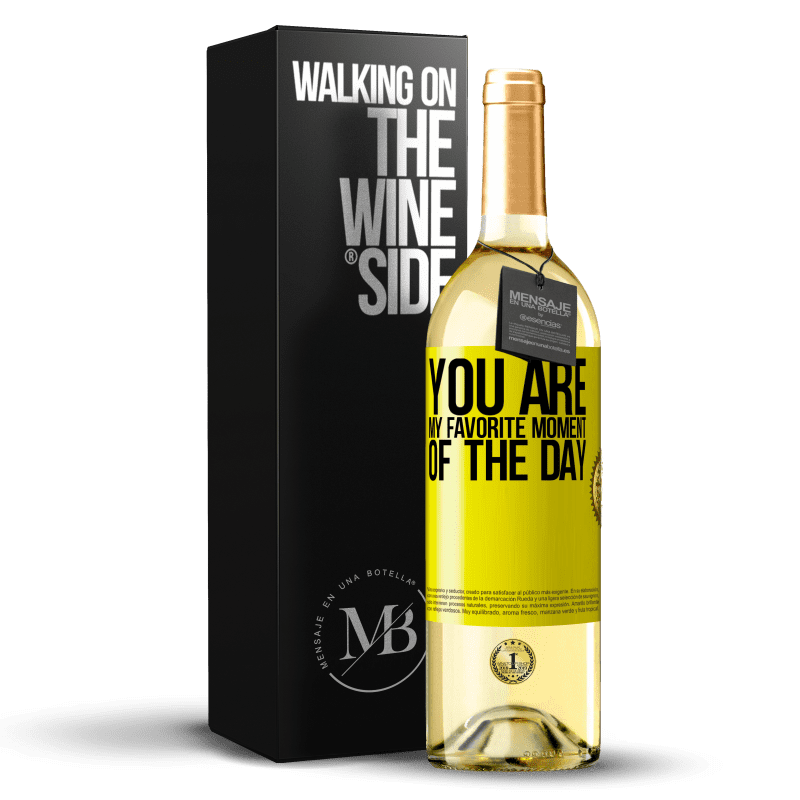 29,95 € Free Shipping | White Wine WHITE Edition You are my favorite moment of the day Yellow Label. Customizable label Young wine Harvest 2023 Verdejo