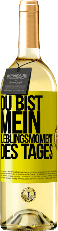 Kostenloser Versand | Weißwein WHITE Ausgabe Du bist mein Lieblingsmoment des Tages Gelbes Etikett. Anpassbares Etikett Junger Wein Ernte 2023 Verdejo