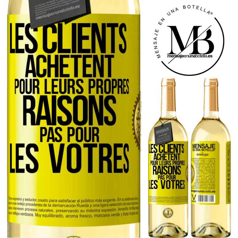 29,95 € Envoi gratuit | Vin blanc Édition WHITE Les clients achètent pour leurs propres raisons pas pour les vôtres Étiquette Jaune. Étiquette personnalisable Vin jeune Récolte 2023 Verdejo