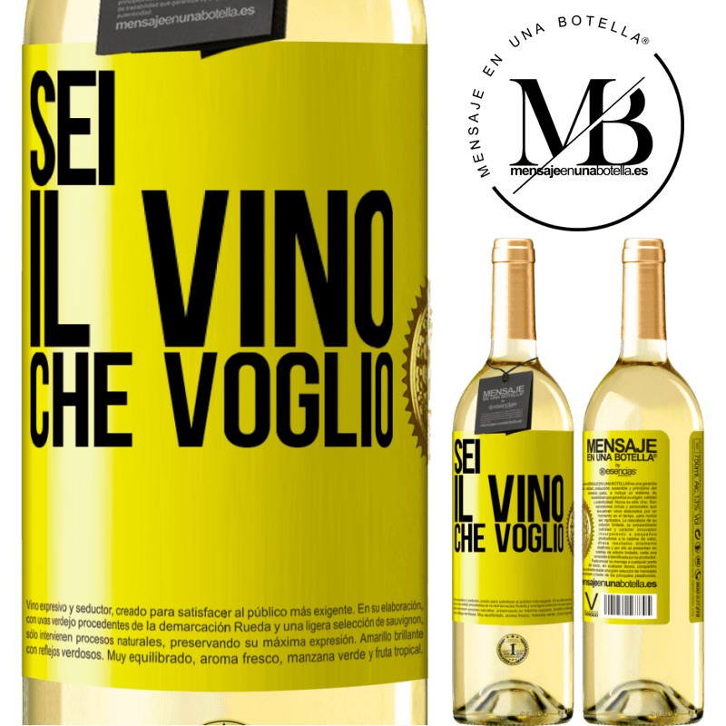 29,95 € Spedizione Gratuita | Vino bianco Edizione WHITE Sei il vino che voglio Etichetta Gialla. Etichetta personalizzabile Vino giovane Raccogliere 2023 Verdejo