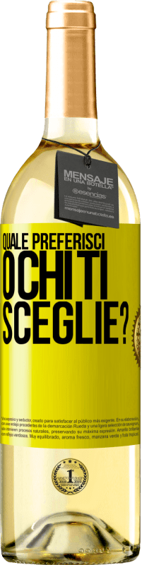 29,95 € Spedizione Gratuita | Vino bianco Edizione WHITE quale preferisci o chi ti sceglie? Etichetta Gialla. Etichetta personalizzabile Vino giovane Raccogliere 2025 Verdejo