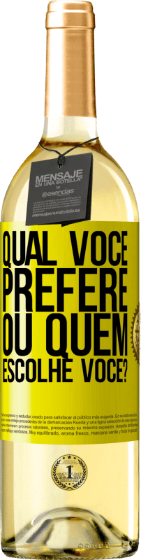 29,95 € | Vinho branco Edição WHITE qual você prefere, ou quem escolhe você? Etiqueta Amarela. Etiqueta personalizável Vinho jovem Colheita 2024 Verdejo