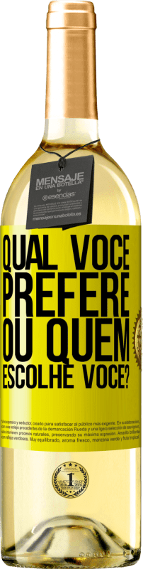29,95 € Envio grátis | Vinho branco Edição WHITE qual você prefere, ou quem escolhe você? Etiqueta Amarela. Etiqueta personalizável Vinho jovem Colheita 2025 Verdejo