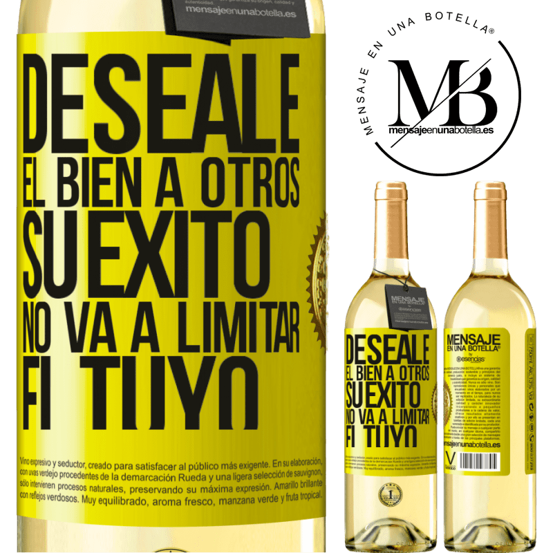 29,95 € Envoi gratuit | Vin blanc Édition WHITE Souhaitez du bien aux autres, leur succès ne limitera pas le vôtre Étiquette Jaune. Étiquette personnalisable Vin jeune Récolte 2022 Verdejo