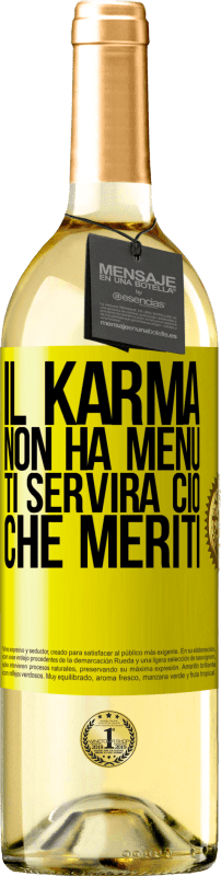 29,95 € | Vino bianco Edizione WHITE Il karma non ha menu. Ti servirà ciò che meriti Etichetta Gialla. Etichetta personalizzabile Vino giovane Raccogliere 2024 Verdejo