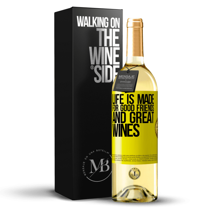 29,95 € Free Shipping | White Wine WHITE Edition Life is made for good friends and great wines Yellow Label. Customizable label Young wine Harvest 2023 Verdejo