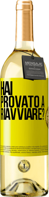 29,95 € | Vino bianco Edizione WHITE hai provato a riavviare? Etichetta Gialla. Etichetta personalizzabile Vino giovane Raccogliere 2024 Verdejo